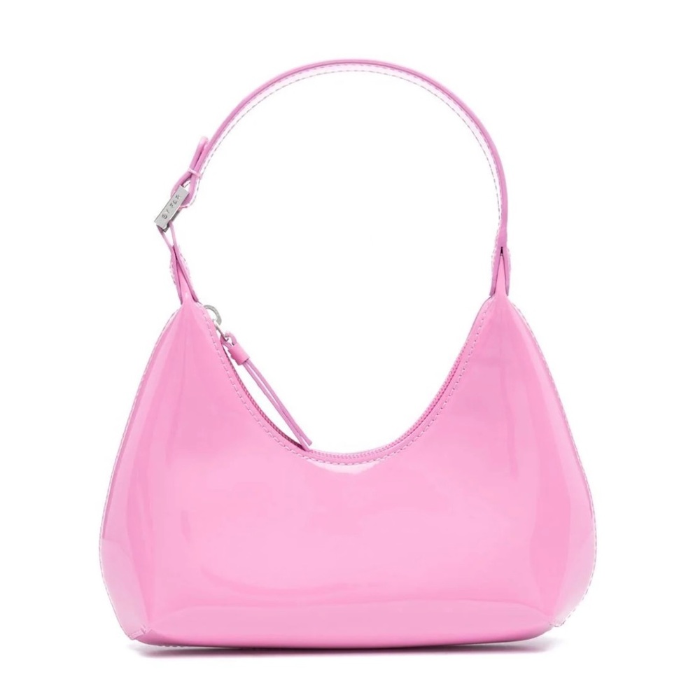 NEW BY FAR Baby Amber Patent Leather Shoulder Bag in Flamingo Pink